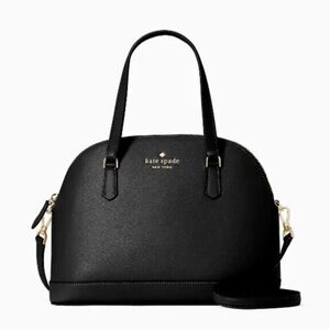 Kate Spade Sadie Dome Satchel Black Leather Bag
